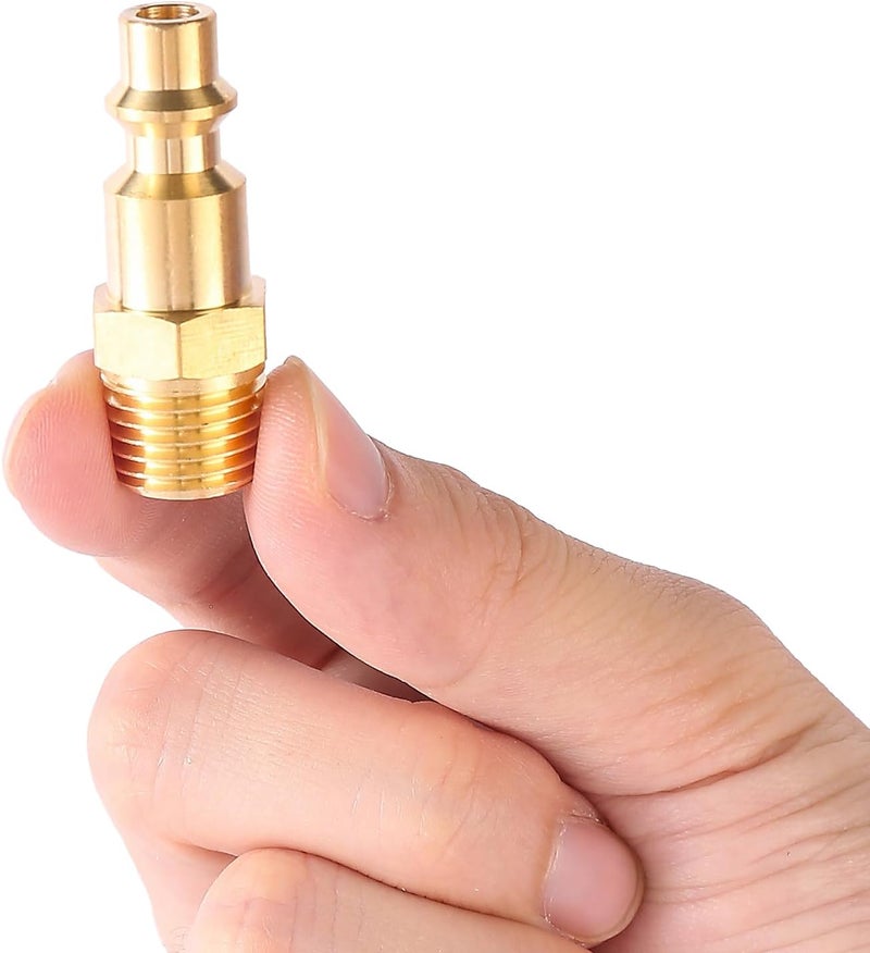 BILBAL Brass 1/4-Inch NPT Male Industrial Air Hose Quick Connect Adapter,Air Coupler and Plug Kit,Air Compressor Fittings 2pcs - Image 4